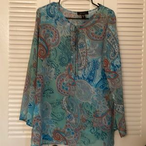 Karen Kane sheer paisley top